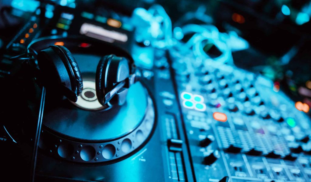 Mixer for audio, DJ remote control. buttons on the remote for sound.